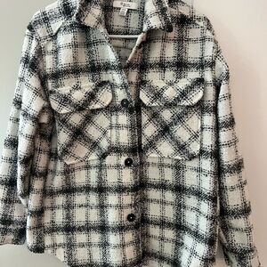 Classic Black and White Plaid Women's Utility Jacket